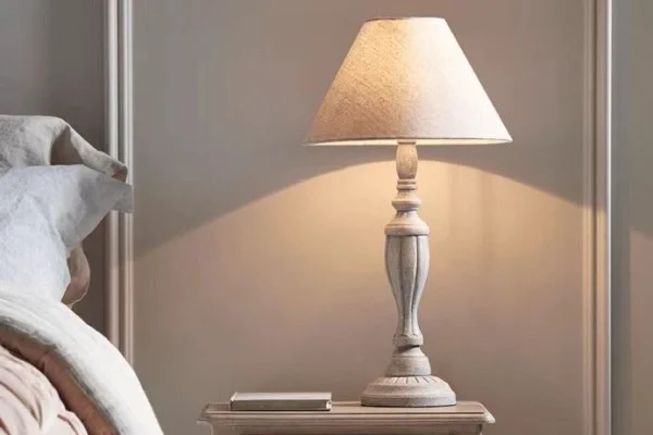 white wood table lamp