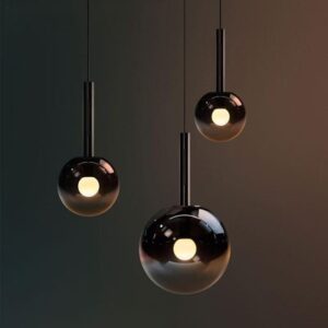 Smoked Glass Globe Pendant Light P6012 8