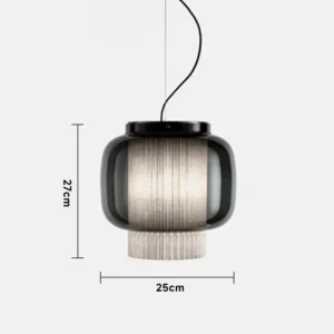 Modern Glass & Fabric Pendant Lamp P6134 4