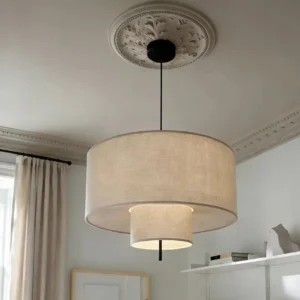 Layered Linen Drum Pendant Light MP4001 6
