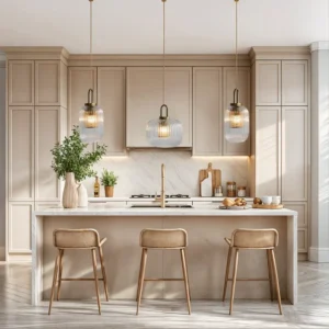 Modern Ribbed Glass Lantern Pendant Light P6087 1