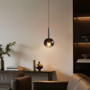 Smoked Glass Globe Pendant Light P6012 7