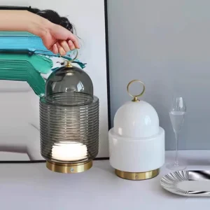 Modern Ribbed Glass Lantern Table Lamp TL-A115 3