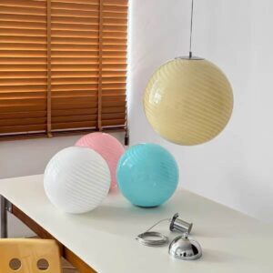 Spiral Glass Globe Pendant Light P6073 8