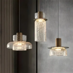 Retro Crackle Glass LED Dining Room Pendant Light P6020 1