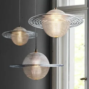 Vintage Glass Planet Pendant Light P6047 1