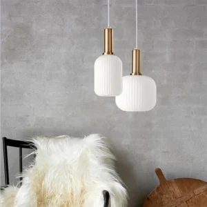 Retro Lantern Shape Glass Pendant Light P6049 1