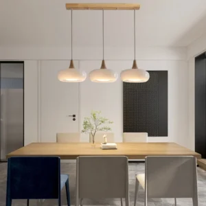 Nordic Glass and Wood Pendant Light P6082 1