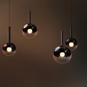 Smoked Glass Globe Pendant Light P6012 6