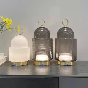 Modern Ribbed Glass Lantern Table Lamp TL-A115 2