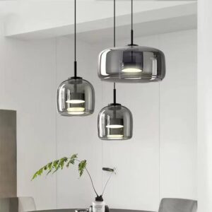 Smoked Glass Orb Pendant Light P6013 5