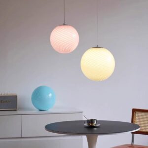 Spiral Glass Globe Pendant Light P6073 7