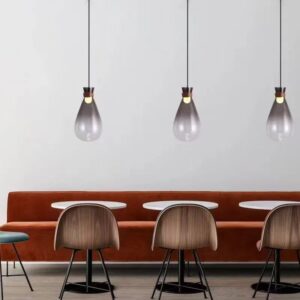 Frosted Glass Teardrop Pendant Light P6026 6