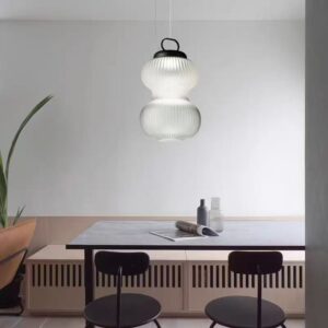 Modern Ribbed Glassn Pendant Light P6015 6