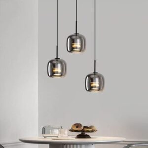 Smoked Glass Orb Pendant Light P6013 4