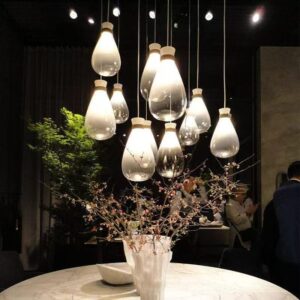 Frosted Glass Teardrop Pendant Light P6026 5