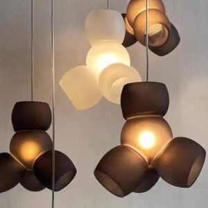 Modern Petal Glow Glass Pendant Light P6055 6
