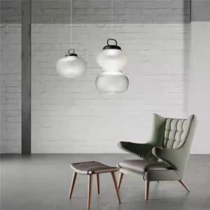 Modern Ribbed Glassn Pendant Light P6015 5