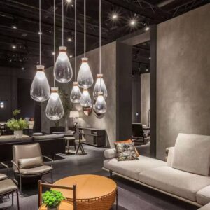 Frosted Glass Teardrop Pendant Light P6026 4