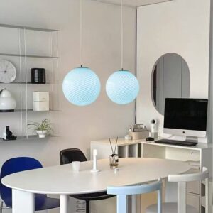 Spiral Glass Globe Pendant Light P6073 5
