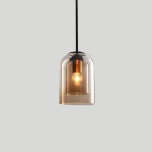 Smoke / Amber Glass Dome Pendant Light P6116 1