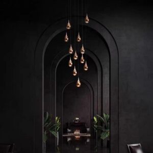 Modern teardrop Glass Pendant Light P6129 3
