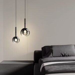 Smoked Glass Globe Pendant Light P6012 3