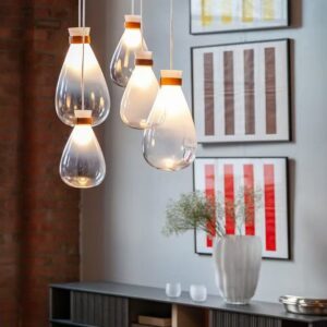 Frosted Glass Teardrop Pendant Light P6026 3