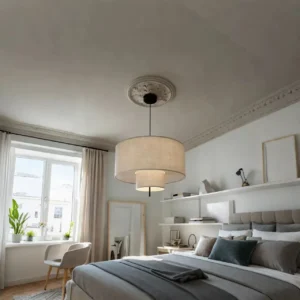 Layered Linen Drum Pendant Light MP4001 1