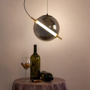 Modern Orbit Arc Glass Pendant Light P6045 1