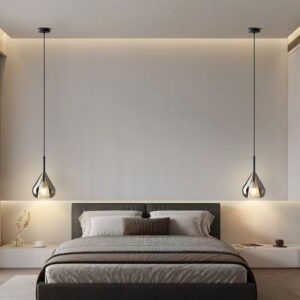 Modern Glass Teardrop Pendant Light P6032 2