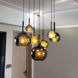 Modern Glass Cluster Suspension Light P6066 3