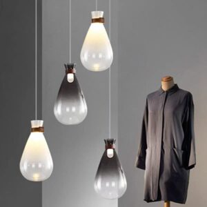 Frosted Glass Teardrop Pendant Light P6026 1