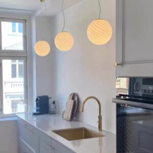 Spiral Glass Globe Pendant Light P6073 1