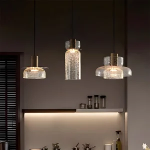 Retro Crackle Glass LED Dining Room Pendant Light P6020 11