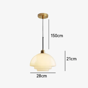 Mid Century Art Milk White Glass Pendant Light P6086 13