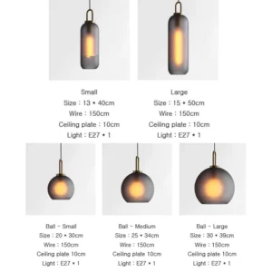 Glass Ball Round Pendant Lamp P6091 14