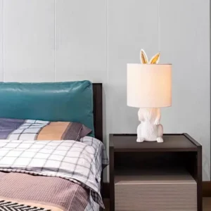Rabbit Table Lamp with Fabric Shade TL-E011 5
