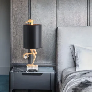 Gold Heron Table Lamp with Black Shade TL-E012 4