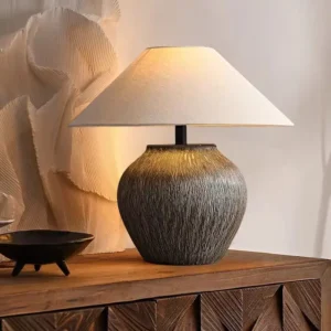 Wabi-Sabi Textured Ceramic Table Lamp TL-H006 4