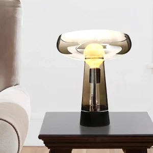 Smoked Glass Mushroom Table Lamp TL-A027 4