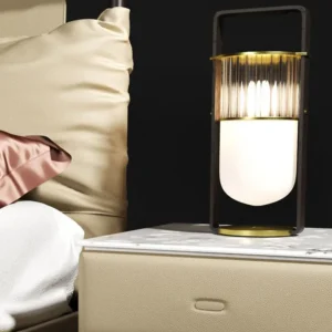 Ribbed Glass Lantern Table Lamp TL-A036 4