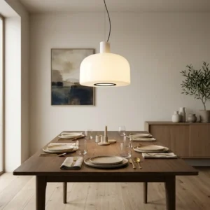Modern White Glass Pendant Light P6131 3