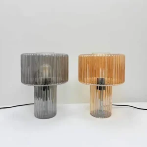 Ribbed Glass Mushroom Table Lamp TL-A019 6