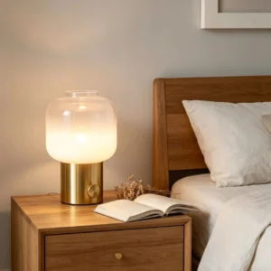 Modern Frosted Glass Table Lamp with Brass Base TL-A066 5