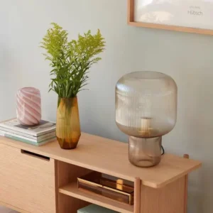 Modern Smoked Fluted Glass Table Lamp TL-A080 5