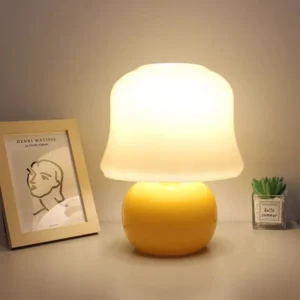 Modern Frosted Glass Table Lamp with Orange Base TL-A084 4