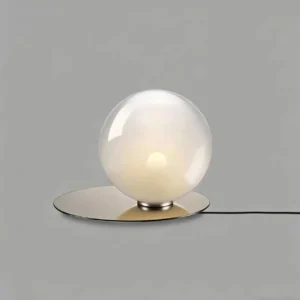 Modern Glass Globe Table Lamp with Metal Disc Base TL-A090 4