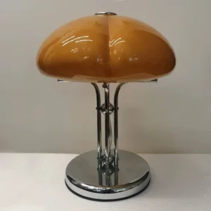 Modern Orange Glass Mushroom Table Lamp with Chrome Base TL-A094 4