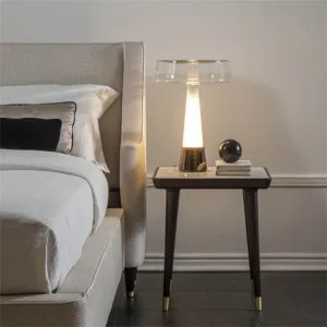 Contemporary Clear and White Glass Table Lamp TL-A097 4